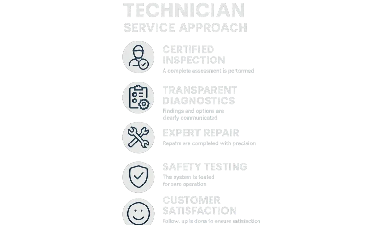 Infographic showing the garage door repair journey and costs