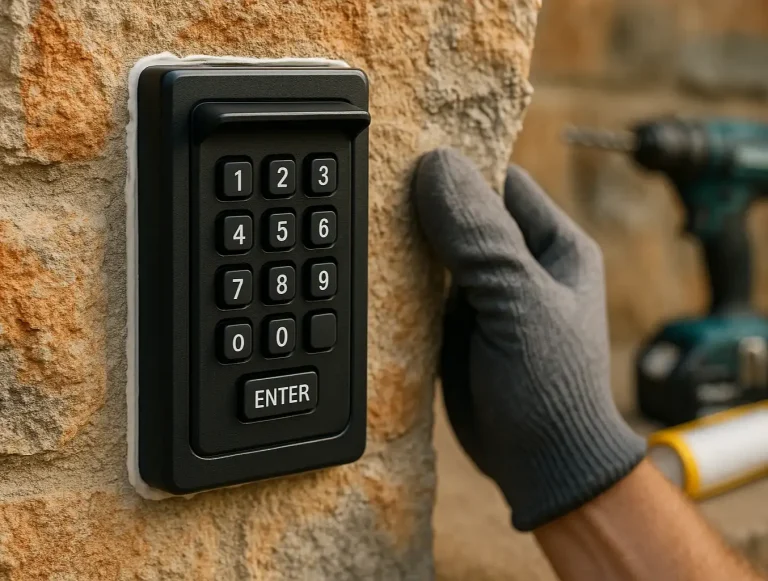 garage keypad installation uneven surfaces photo