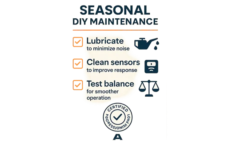 Keep your garage door running safely and smoothly year-round with our expert-recommended DIY maintenance checklist.