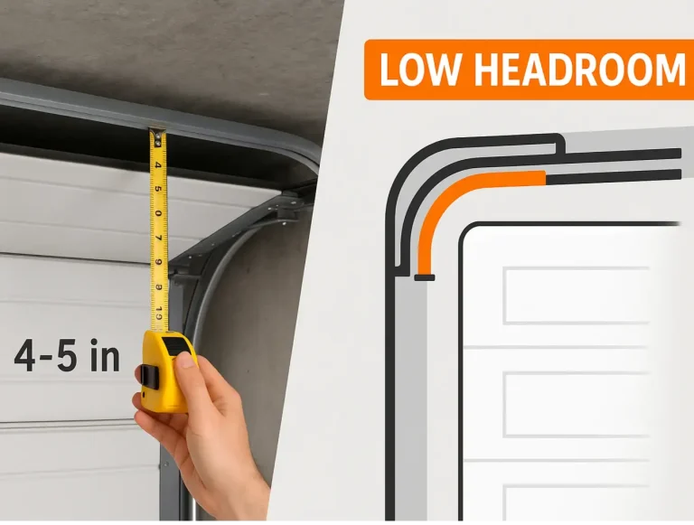 low headroom garage door track installation photo