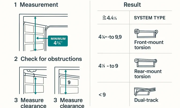 Measure headroom to choose the right low clearance garage setup