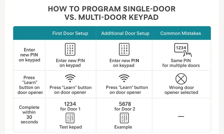 Multi-Door Garage Keypad Programming Made Simple