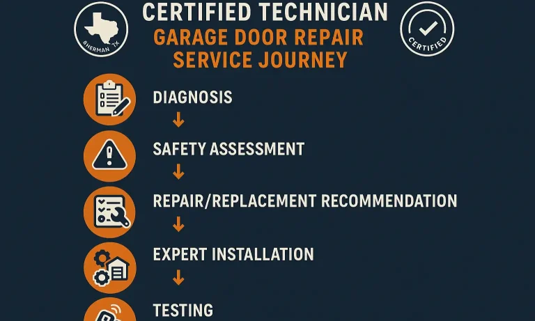 Our certified Sherman garage door technicians follow a proven expert process ensuring safety, quality repairs, and lasting satisfaction.