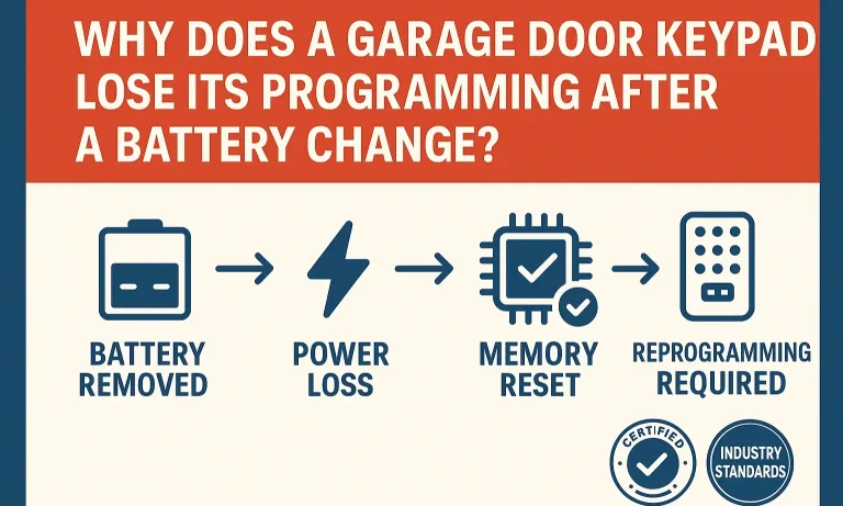 Power outage and keypad memory loss garage door illustration