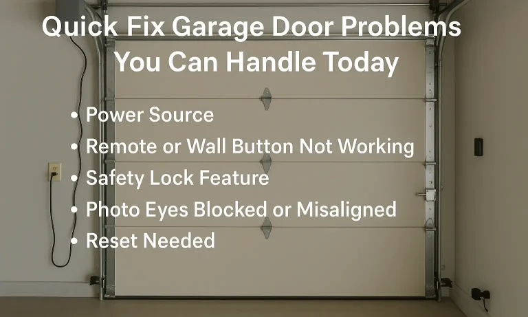 Quick Fix Garage Door Problems You Can Handle Today