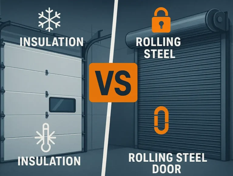 sectional vs rolling steel doors photo