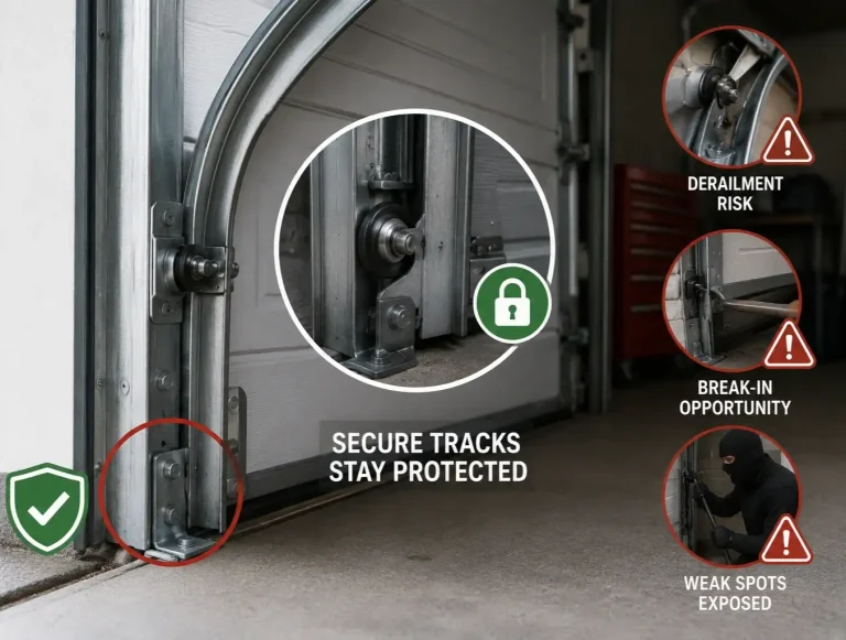 prevent garage door derailment photo