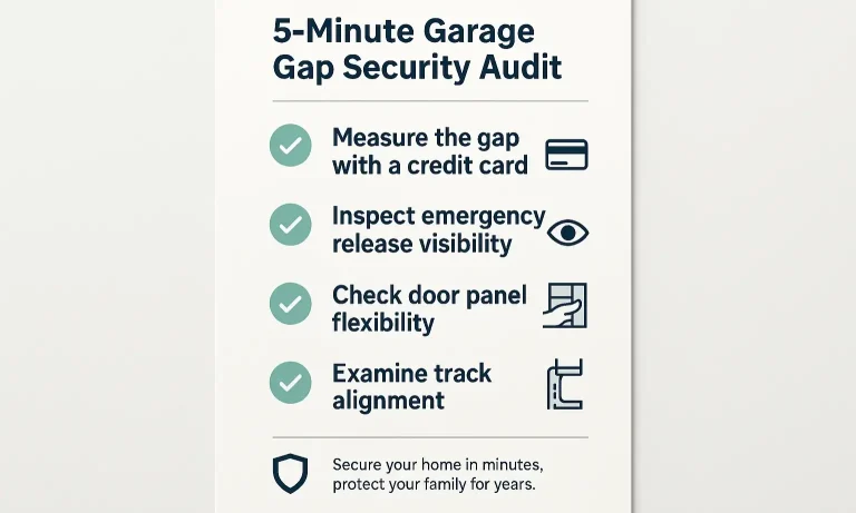 Simple security audit checklist to spot garage door gap vulnerabilities and improve home protection.