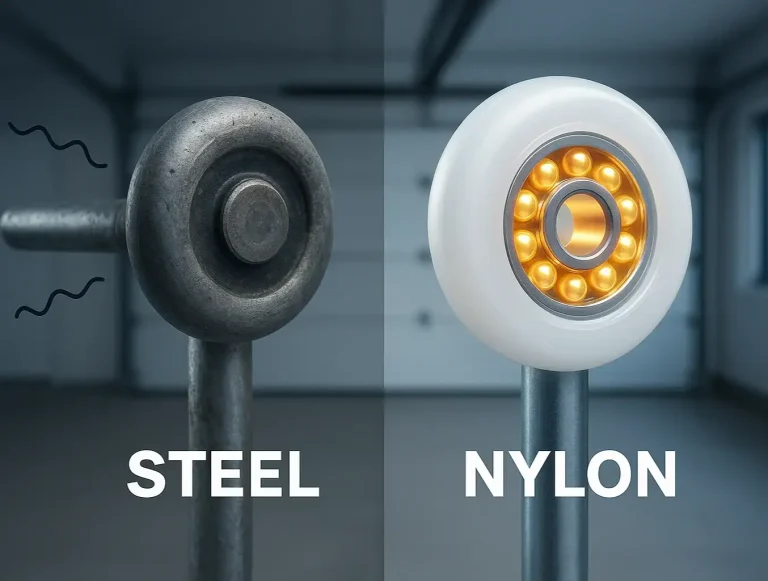 steel vs nylon garage door rollers photo