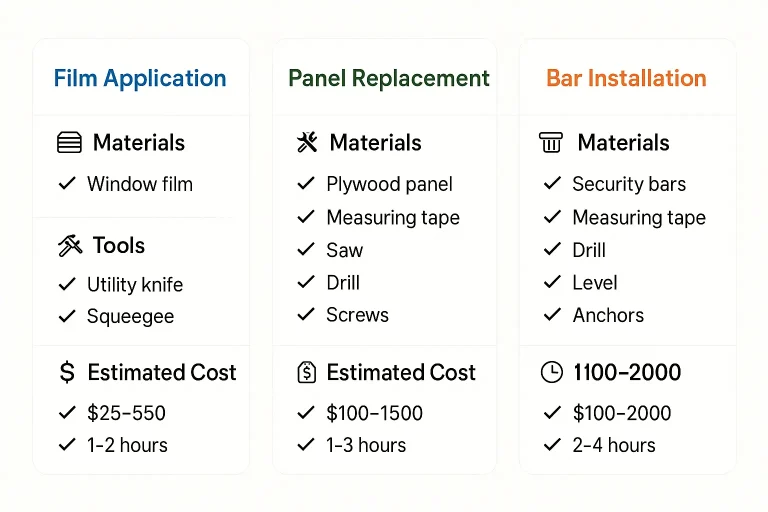 This detailed project checklist simplifies preparation, ensuring homeowners have all they need to start and complete their garage window security upgrades.