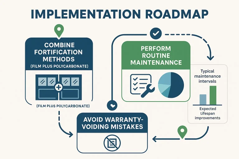 This roadmap guides homeowners through advanced security upgrades and ongoing maintenance to maximize window protection and prolong investments.
