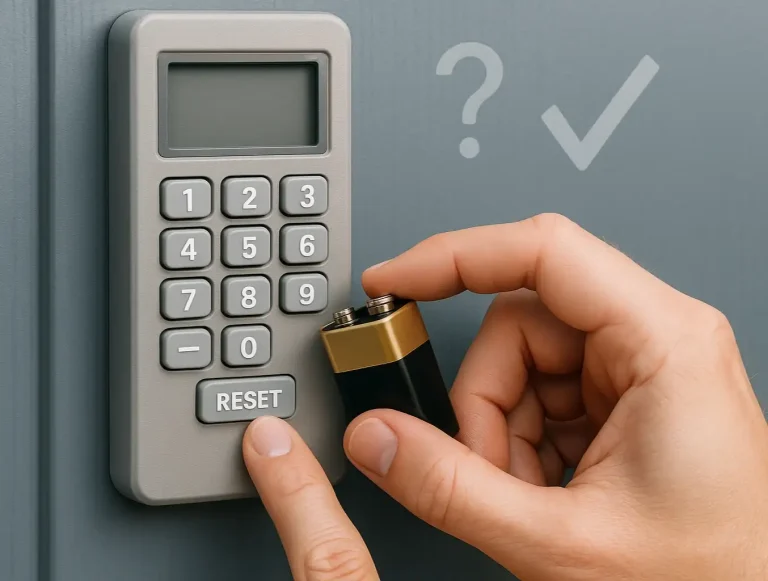 fix garage door keypad after battery change photo