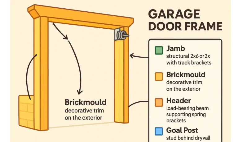 Understand why garage door frame repairs are uniquely hazardous—this infographic highlights the critical safety risks from high-tension springs mounted on compromised wood frames.