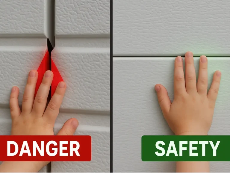 garage door pinch points safety photo