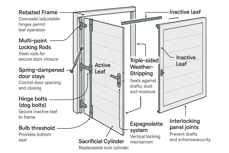 Understanding multi-point locks: how multiple locking points engage to secure door leaves and resist forced entry through advanced cylinder technology.