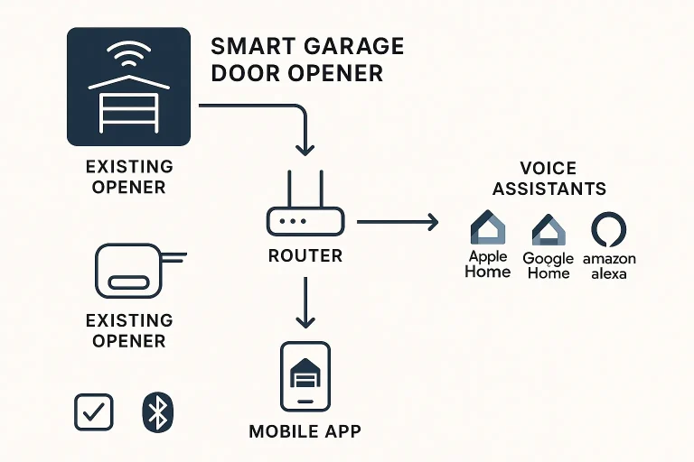 Use this compatibility flowchart to quickly assess if your garage door opener can integrate seamlessly with your smart home ecosystem, preventing costly DIY errors.