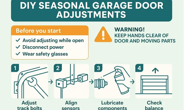 Use this seasonal guide to keep your garage door running smoothly and avoid costly repairs.