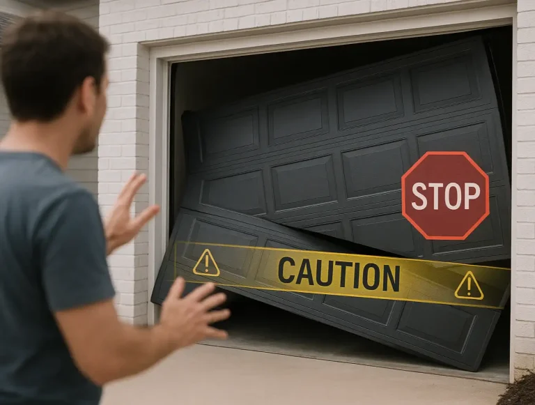 garage door fell safety steps photo