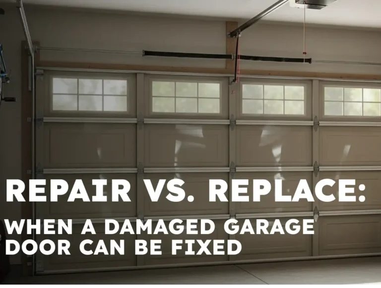 repair vs replace when a damaged garage door can be fixed photo