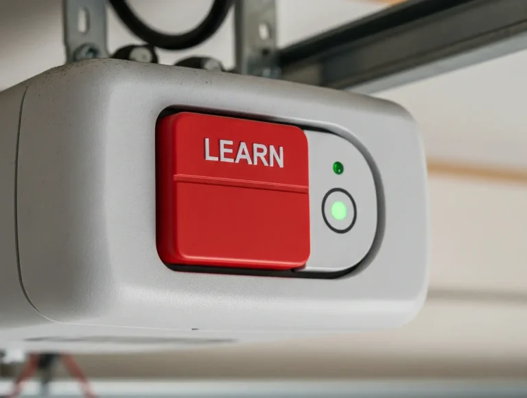 where is the learn button on a garage door opener and how it works photo