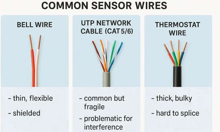 Wire comparison: bell, network, and thermostat cable options